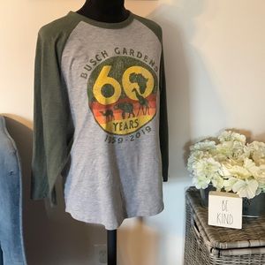 BUSCH GARDENS 60th Anniversary 3/4 T-Shirt M